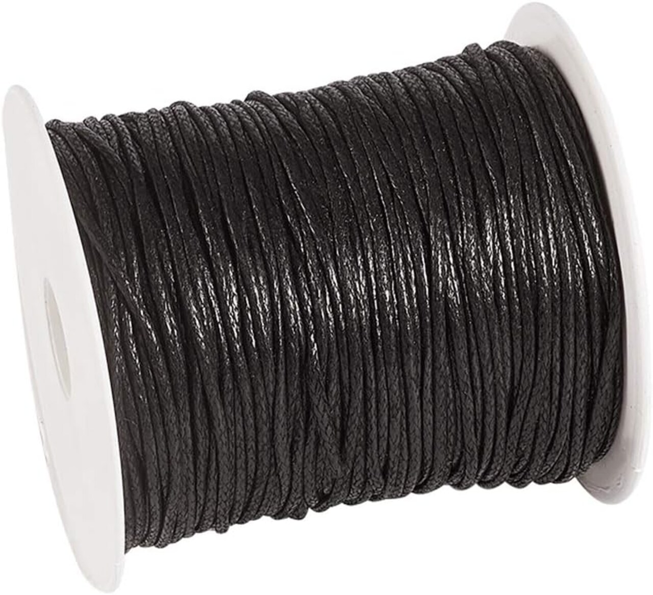100 Yards 1.5mm Waxed Cotton Cord Macrame Bracelet Necklace Jewelry Making Waxed Beading Thread String (Black)
